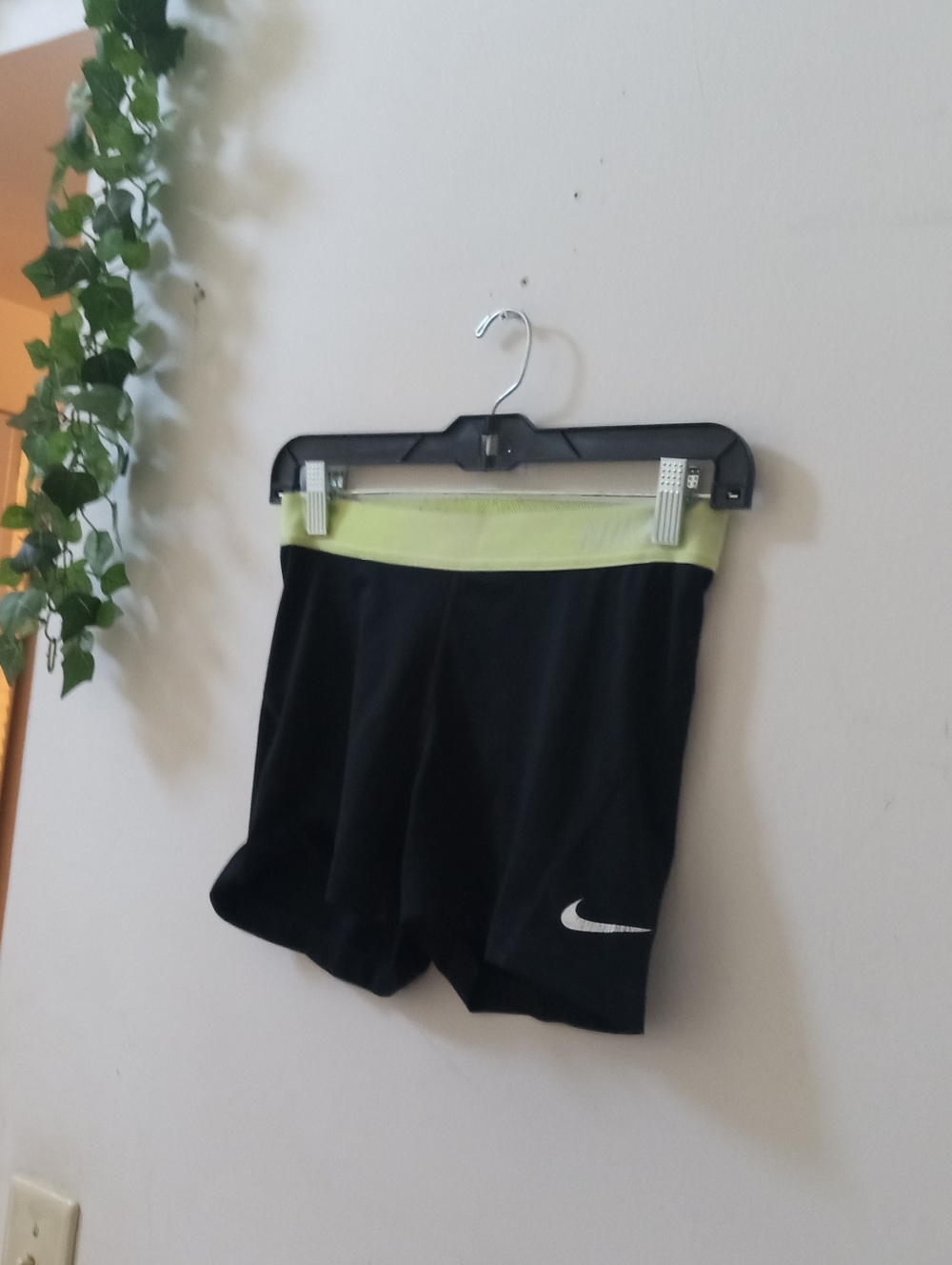 Nike Black Bike Shorts with Lime Waistband